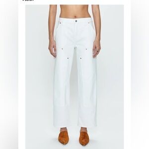 Pistola Lexi Carpenter Mid Rise Bowed Straight in White Size 28